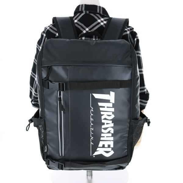 THRASHER】スラッシャー ロゴプリント 防水スクエアリュック 18L ラバ