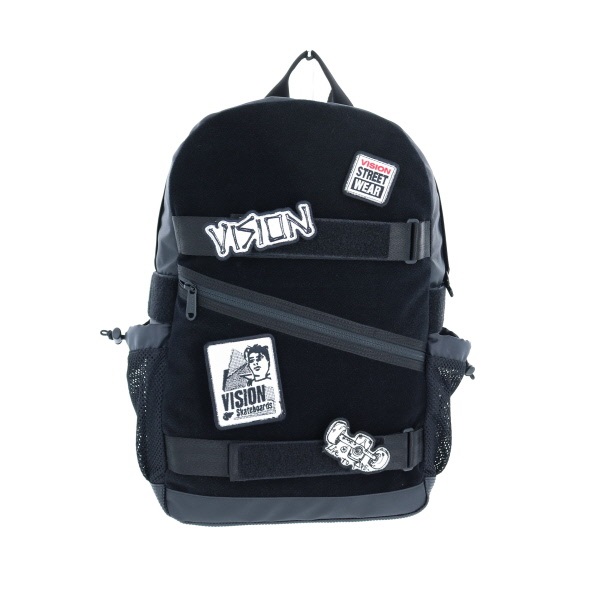 Vision Street Wear ビジョン アレンジできるオリジナル刺繍ワッペン付 デイパック型黒リュック 17l ラババンリュックにもおすすめ 鞄通販バッグフリーク 財布 ビジネスリュック メッセンジャーバッグ全品送料無料 ギフト対応 財布 リュック